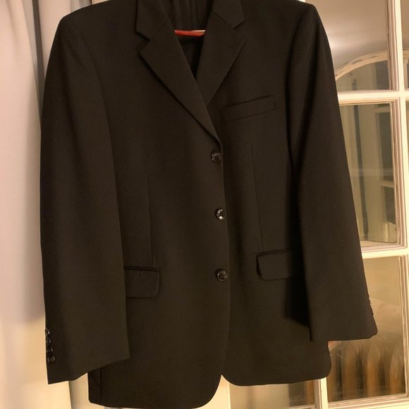Classic 3-button Black Men's Suit - Picture 1 of 15